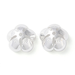 Messing Perle Kappen & Kegel Perlen, 5-Blütenblatt Blüte, Silber, 13x13x6.5 mm, Bohrung: 1.4 mm
