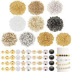Nbeads 1750pcs 10style ccb perles en plastique, couleur mixte, 3.5~7x3.5~7x2~5mm, Trou: 1~2mm