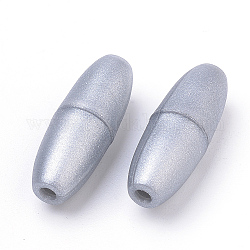 Kunststoff abtrünnigen Spangen, für Gummisilikon-Zahnenhalsketten, Silber, 24x9 mm, Bohrung: 2.5 mm