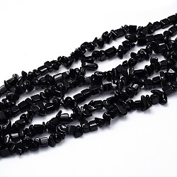 Perles en obsidienne naturelle, puces, 3~5x3~5mm, Trou: 1mm, environ 31.5 pouce