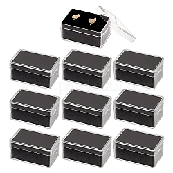 BENECREAT 10 Pack Gemstone Display Box Diamond Display Case Black Acrylic Jewelry Storage Box with Clear Lids for Gems, Coins, Diamond, Gift Packing, 5.7x3.7x2.8cm