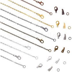 DIY Necklaces Makings, with Brass Brass Cable Chains Necklace Makings & Lobster Claw Clasps & Snap on Bails & Jump Rings, Mixed Color, 76.27x76.27x27mm