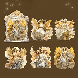 5 adesivo autoadesivo per animali domestici, per regali decorativi per feste, angelo, oro, 96~100.5x92~96x0.2mm, 5 pc / set