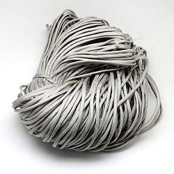 7 núcleo interior cuerdas de poliéster y spandex, color sólido, para hacer pulseras de cuerda, gris claro, 4~5mm, alrededor de 109.36 yarda (100 m) / paquete, 420~500g / bundle