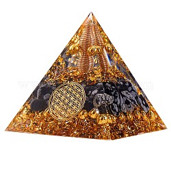 Decorazioni piramidali in cristallo di pietra nera, angelo guaritore piramide di cristallo piramide di pietra, per la meditazione curativa, 60x60x65mm