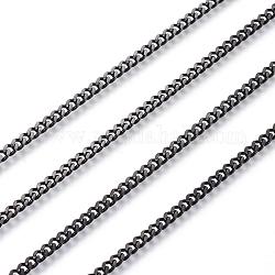 Chaînes torsadées mailles chaînes en 304 acier inoxydable, non soudée, avec bobine, facette, électrophorèse noir, 3x2x0.6mm, environ 32.8 pied (10 m)/rouleau