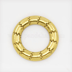 Tibetan Style Linking Rings, Ring, Lead Free and Cadmium Free, Antique Golden, 17x2mm, Inner Diameter: 10mm