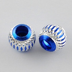 Royal Blue Lantern Aluminum Round Beads,6mm, hole: about 2mm