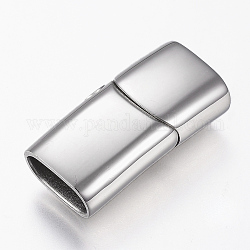 304 Magnetverschluss aus Edelstahl mit Klebeenden, Rechteck, Edelstahl Farbe, 29x14x8 mm, Bohrung: 6x12 mm