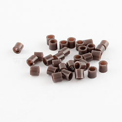 Perlas de fusibles de PE, abalorios melty diy, tubo, coco marrón, 5x5mm, agujero: 3 mm, aproximamente 8000 unidades / 500 g