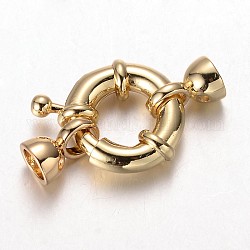 Ottone fermagli anello elastico, cadmio & nichel &piombo libero, oro, 15x5mm, Foro: 4.5 mm