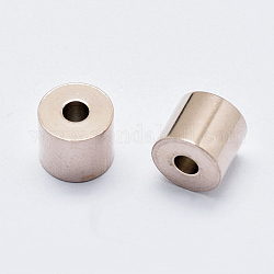 Eco-Friendly 316 Surgical Stainless Steel Drilled Beads, Long-Lasting Plated, Column, Real Rose Gold Plated, 7x6mm, Hole: 2mm