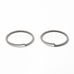 304 Stainless Steel Open Jump Rings, Twist Ring, Stainless Steel Color, 20.5x1.1mm, Inner Diameter: 18.3mm