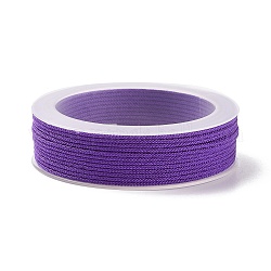 Плетеные нити нейлона, окрашенные, завязывая шнур, для китайского вязания, ремесла и изготовление ювелирных изделий, темно-фиолетовый, 1 мм, около 21.87 ярда (20 м) / рулон