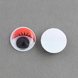 Colors Wiggle Googly Eyes Cabochons With Eyelash DIY Scrapbooking Crafts Toy Accessories, Tomato, 12x3.5mm