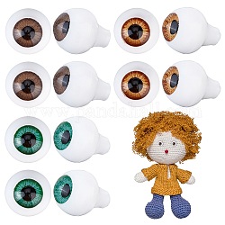Ahadermaker 6 paia 3 colori occhi artigianali per bambole in acrilico a forma di lacrima, per la realizzazione di occhi di animali di sicurezza per bambole bjd, colore misto, 10x8mm, Foro: 1.2 mm, 2 paio / colore
