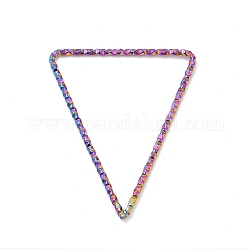 304 Edelstahl verbindet Ringe, strukturiert, Dreieck, Regenbogen-Farb, 30x25x1 mm, Innendurchmesser: 27x22 mm