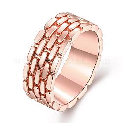 Anillos de banda ancha de latón, anillos gruesos, oro rosa, tamaño de 9, 18.9mm
