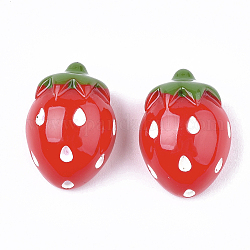 Resin Cabochons, Strawberry, Red, 17x12x9mm