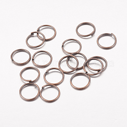 Iron Jump Rings, Close but Unsoldered, Iron, Nickel Free, Red Copper Color, 0.7mm thick, 8mm in diameter, about 6.6mm inner diameter, about 8600pcs/1000g