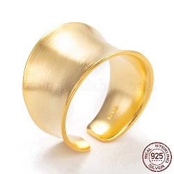 925 кольцо перста из стерлингового серебра, открытые кольца, широкая полоса кольца, с 925 маркой, золотые, размер США 6 (16.5 мм)