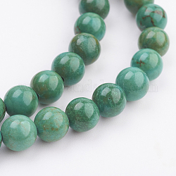 Natürliche Howlith Perlen Stränge, Runde, gefärbt und erhitzt, 8 mm, Bohrung: 1 mm, ca. 53 Stk. / Strang, 15.8 Zoll (40.2 cm)