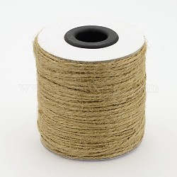 Cordón de yute, cuerda de yute, hilo de yute, 2 capa, para la fabricación de la joya, Perú, 1mm, alrededor de 109.36 yarda (100 m) / rollo, 6 rollos / bolsa