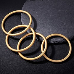 トレンディな真鍮の腕輪  マット  リング  ゴールドカラー  内径：2-3/8インチ（6cm）