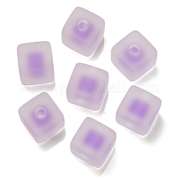 Frosted Acrylic European Beads, Bead in Bead, Cube, Medium Orchid, 13.5x13.5x13.5mm, Hole: 4mm