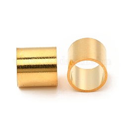 304 perline in acciaio inossidabile, perline con foro grande, colonna, vero placcato oro 24k, 8x8mm, Foro: 7 mm