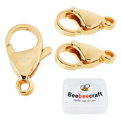 Wholesale Beebeecraft 1 Box 50Pcs 24K Gold Plated Lobster Claw