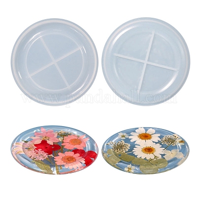 Diy Crystal Flower Shaped Epoxy Resin Cup Mat Mold With Silicon