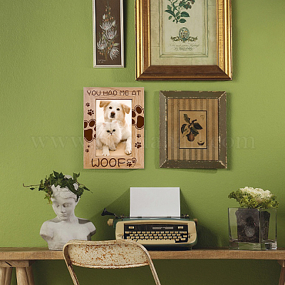 Creatcabin cornice per cani pet zampa osso cornici in legno gatto inciso  display da tavolo in