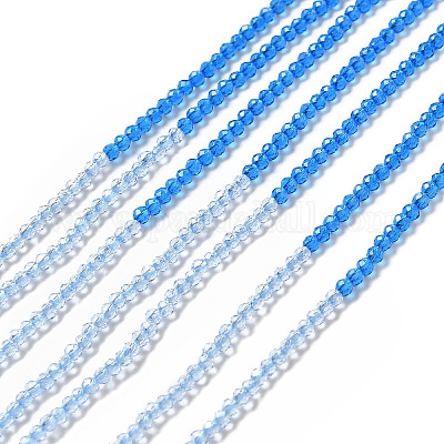 2 brins de perles de verre transparent de couleurs&nbsp;GLAA-G093-01G-1