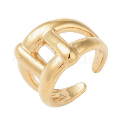 Polsino aperto in ottone&nbsp;RJEW-R143-01G-G-1