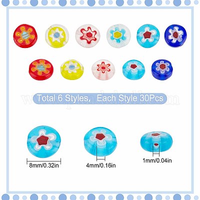 Shop SUNNYCLUE 1 Box Flower Glass Beads Lampwork Handmade