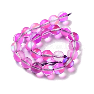 Chapelets de perles en pierre de lune synthétique&nbsp;G-P528-J02-03-1