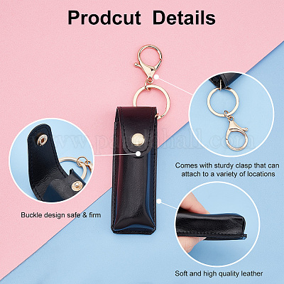Soft Leather Lipstick Pouch Chapstick Holder Clip-on Sleeve Lip Balm Holder  with Keychain Fashion Portable Travel Accessories - AliExpress