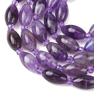 Natürlichen Amethyst Perlen Stränge&nbsp;G-G453-C02-8x13mm-1
