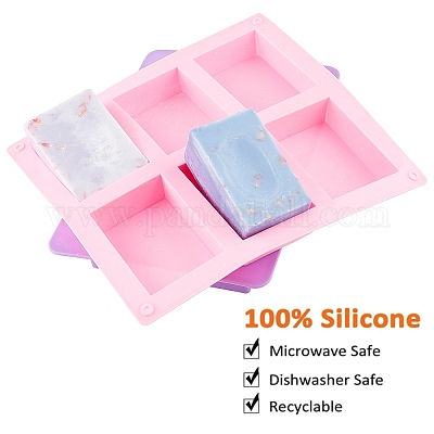 Wholesale AHANDMAKER 10 Cavities Silicone Molds Cuboid Rectangle Soap Mold  Handmade Craft Mould for Soap Making Candle Making 