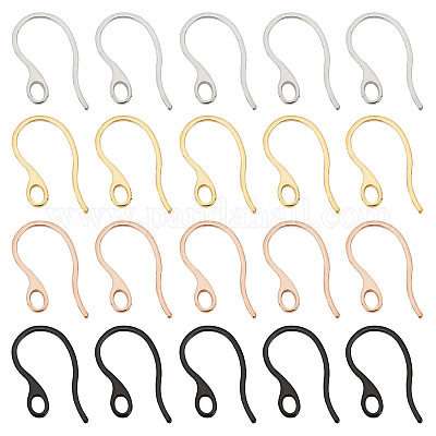Wholesale DICOSMETIC 80Pcs 4 Colors Stainless Steel Earring Hooks