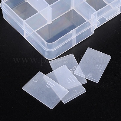 PH PandaHall 5 Pack 10 Grids Rectangle Plastic Bead Storage Box Case Container Jewelry Organizer, 68 x 129 x 22mm