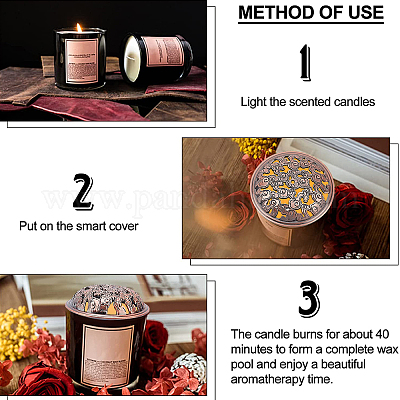 Wholesale GORGECRAFT 2PCS Candle Cover Topper Scented Candles Cover Clouds  lid Jar Candles Gold Red Alloy Candle Toppers Jar Shade Sleeves Accessories  to Burn Evenly for Jar Candles Melt Space 