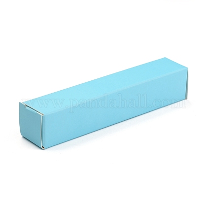 折りたたみ式クラフト紙箱  口紅包装用  長方形  空色  16.2x4x0.15cm X-CON-K008-A-01-1