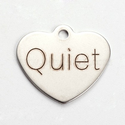 ステンレススチールハートペンダント 静かな言葉で カドミウムフリー ニッケルフリー 鉛フリー ステンレス鋼色 21x24x1mm 穴 2mmの通販 Jp Pandahall Com