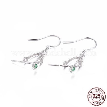 Accessoires pour boucles d'oreilles en argent sterling 925 rhodié STER-F048-46P-1