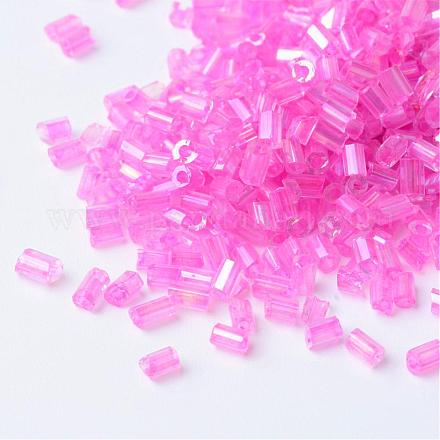 Transparent Rainbow Two Cut Glass Seed Beads SEED-Q022-001-1