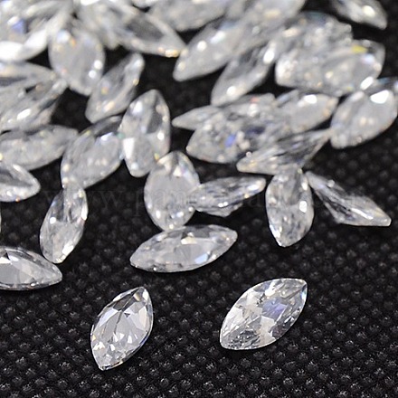 Cubic Zirconia Pointed Back Cabochons ZIRC-M003-4x2mm-007-1