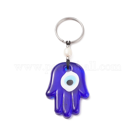 Porte-clés porte-clés bleu mauvais œil au chalumeau fait à la main