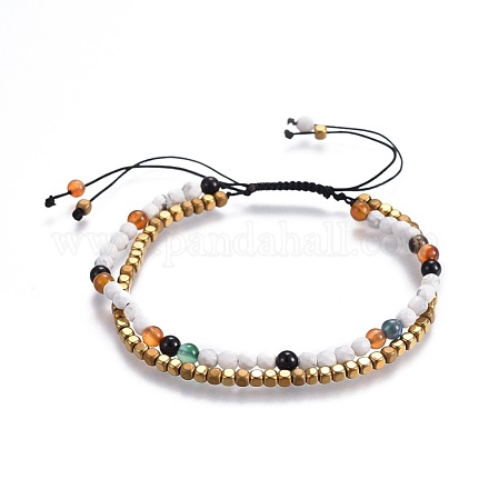 Bracelets en perles de howlite naturelles BJEW-JB04120-03-1